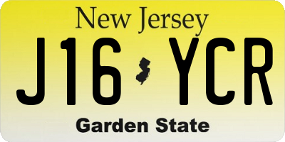 NJ license plate J16YCR