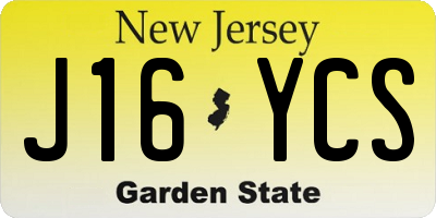 NJ license plate J16YCS