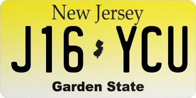 NJ license plate J16YCU