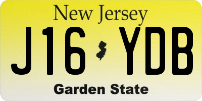 NJ license plate J16YDB
