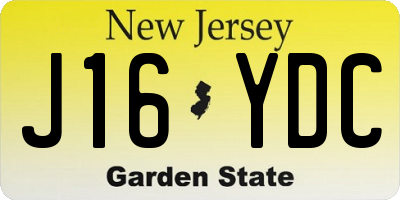 NJ license plate J16YDC