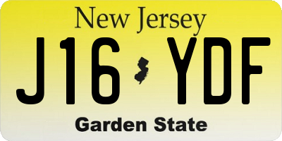 NJ license plate J16YDF