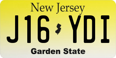 NJ license plate J16YDI
