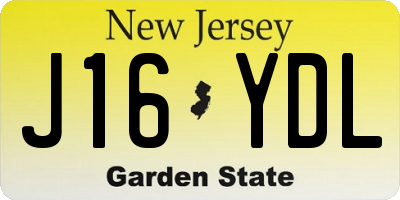 NJ license plate J16YDL