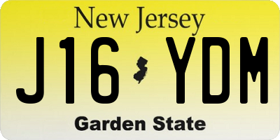 NJ license plate J16YDM