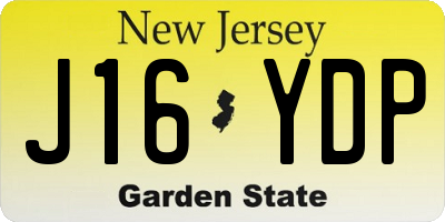 NJ license plate J16YDP