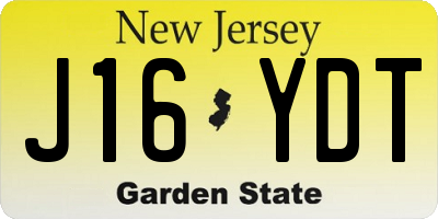 NJ license plate J16YDT