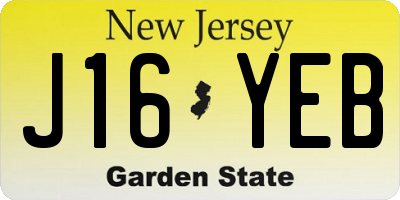 NJ license plate J16YEB