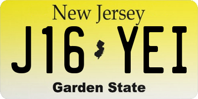 NJ license plate J16YEI