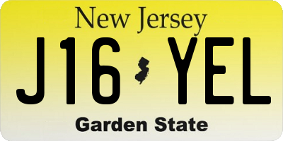 NJ license plate J16YEL
