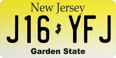 NJ license plate J16YFJ
