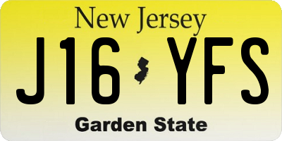 NJ license plate J16YFS