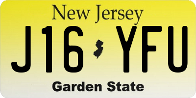 NJ license plate J16YFU