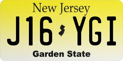 NJ license plate J16YGI