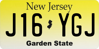 NJ license plate J16YGJ