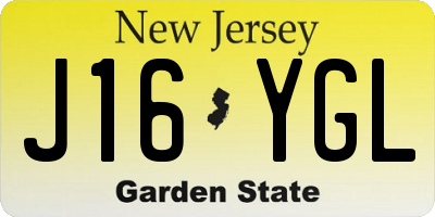 NJ license plate J16YGL