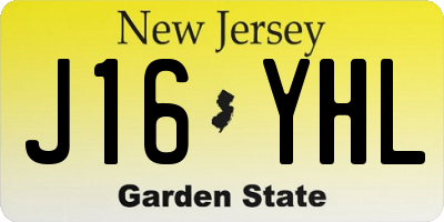 NJ license plate J16YHL
