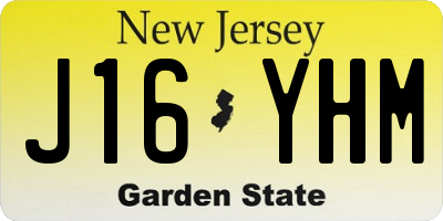 NJ license plate J16YHM
