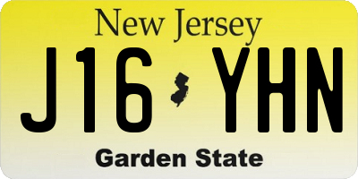 NJ license plate J16YHN
