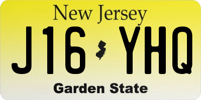 NJ license plate J16YHQ