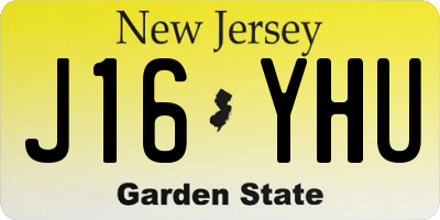 NJ license plate J16YHU