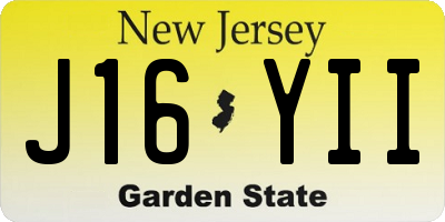 NJ license plate J16YII
