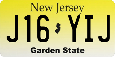 NJ license plate J16YIJ