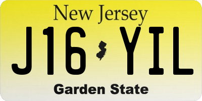 NJ license plate J16YIL