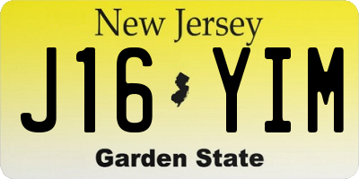 NJ license plate J16YIM