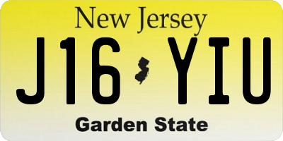 NJ license plate J16YIU