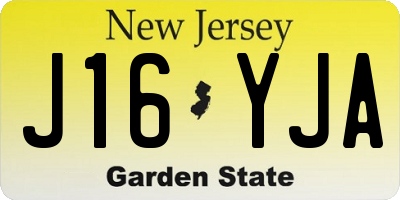 NJ license plate J16YJA