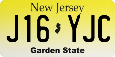 NJ license plate J16YJC