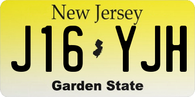 NJ license plate J16YJH