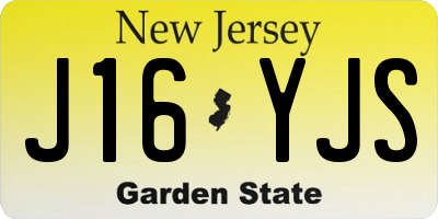 NJ license plate J16YJS