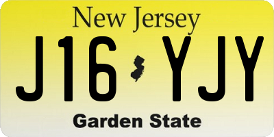 NJ license plate J16YJY