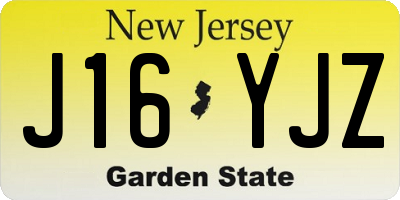 NJ license plate J16YJZ