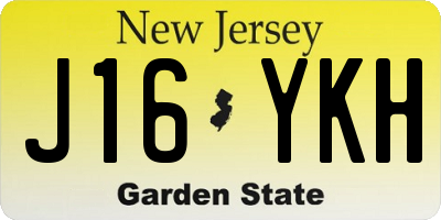 NJ license plate J16YKH