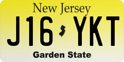 NJ license plate J16YKT
