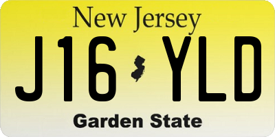 NJ license plate J16YLD