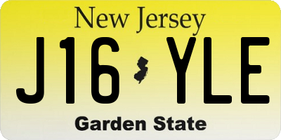 NJ license plate J16YLE