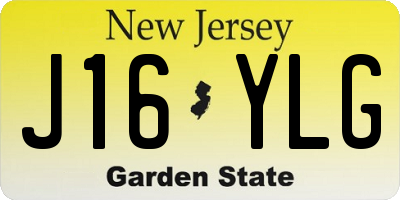 NJ license plate J16YLG