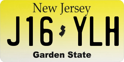 NJ license plate J16YLH