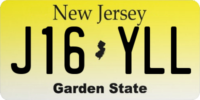 NJ license plate J16YLL