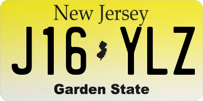 NJ license plate J16YLZ
