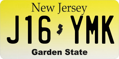 NJ license plate J16YMK