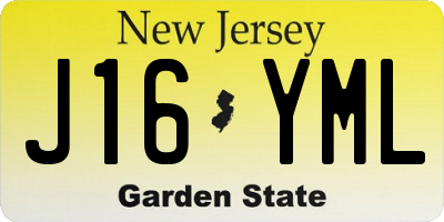 NJ license plate J16YML
