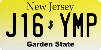 NJ license plate J16YMP
