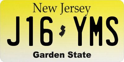 NJ license plate J16YMS