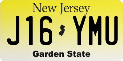 NJ license plate J16YMU