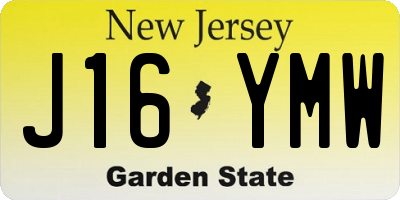 NJ license plate J16YMW